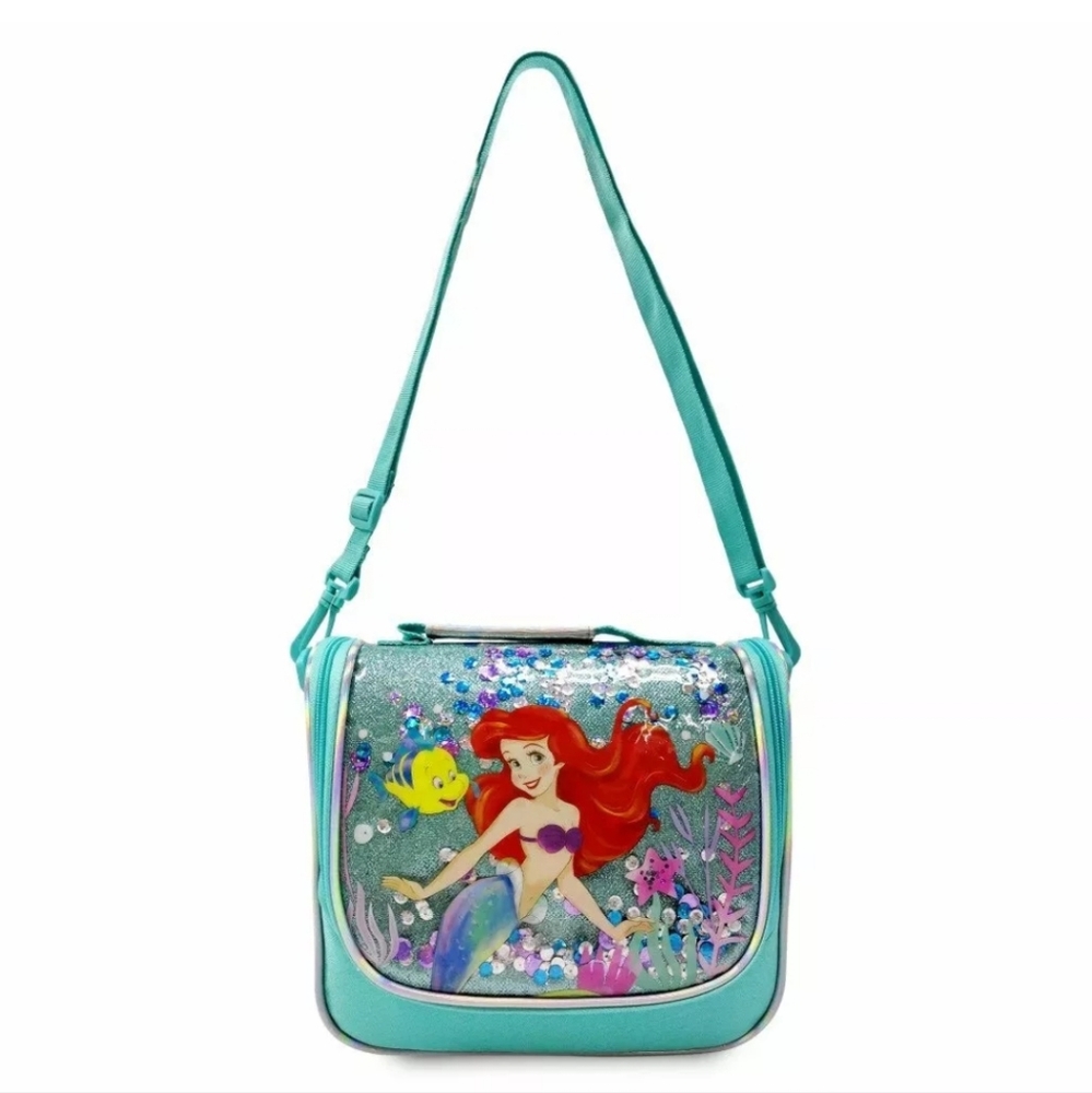 New Disney Store Little Mermaid Ariel Sequin Lunchbox with Surprise Tumbler Cup